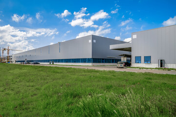Spacious Commercial Warehouse Under Blue Sky