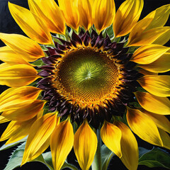 sunflower on a yellow background