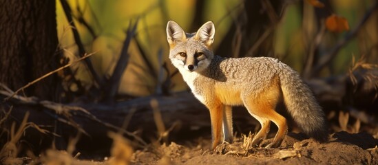 Obraz premium Majestic Fox Posing Gracefully in Lush Green Grass Field with Curious Glint in the Eyes