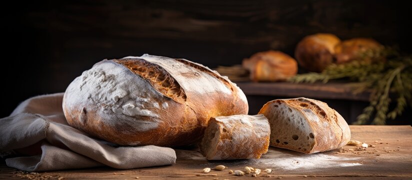 Assorted Delicious Breads and Pastries Displayed on Rustic Wooden Table