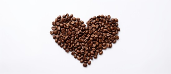 Heart Shaped Coffee Beans Displayed with Love, Ideal for Coffee shop Flyers and Packaging