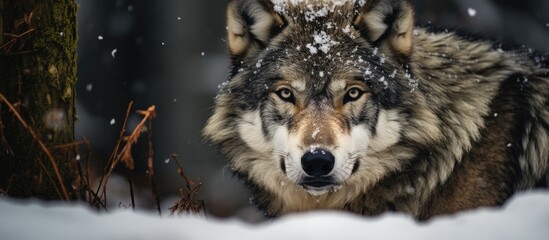Majestic Wolf Roaming Freely in the Untouched Snowy Wilderness