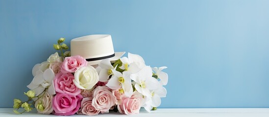 Delicate Floral Accented White Hat for Fashionable Summer Style with Elegant Pink Blossoms