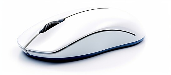 Modern Computer Mouse on a White Desk Workspace with Technology Accessories
