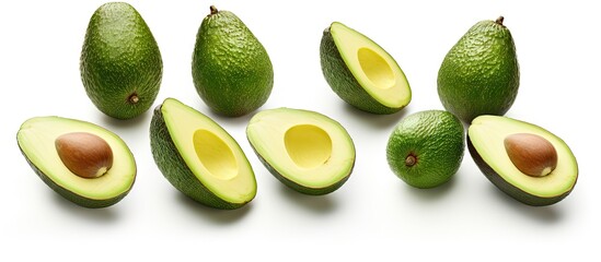 Fresh Ripe Avocados on a Clean White Background, Perfect for Healthy Eating Concepts