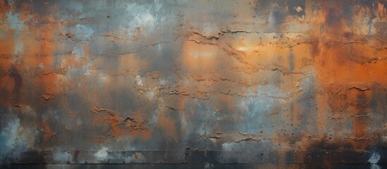 Vivid Abstract Expressionistic Painting Showcasing Textured Rust Wall