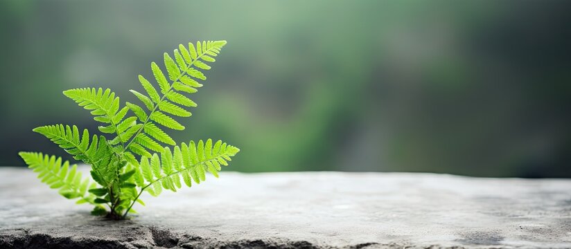 Resilient green sprout pushing through solid rock in a symbolic display of growth and perseverance