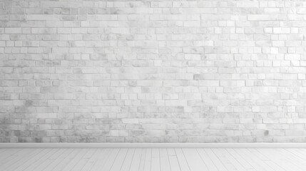 Fototapeta premium Minimalist White Brick Wall Background in an Empty Room for Interior Design Visualizations