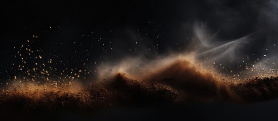 Dynamic Fire and Billowing Smoke on a Solid Black Background Illustration - obrazy, fototapety, plakaty