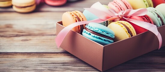Tasty and Colorful Macarons Displayed in a Vibrant Array of Flavors and Textures