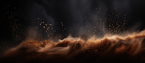 Ethereal Dark Background Embraced by Wistful Smoke and Subtle Dust Particles