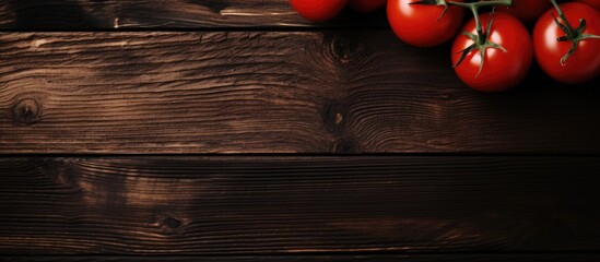 Vibrant Fresh Tomatoes Displayed on Rustic Wooden Table for Farm-to-Table Concept