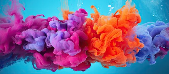 Obraz premium Vibrant Colorful Ink Swirling in Crystal Clear Water Creating Abstract Art Patterns