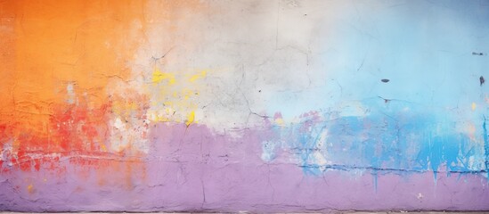 Fototapeta premium Vibrant Mural Adorns Colorful Wall with Abstract Artwork in Urban Setting