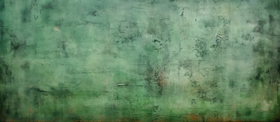 Soothing Green and Brown Abstract Painting with Organic Shapes and Textures