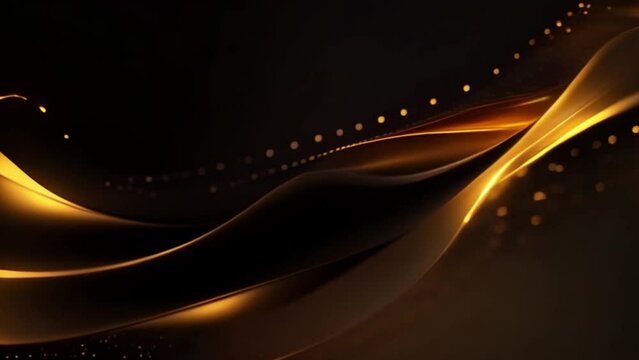 luxury black background with golden line element wavy