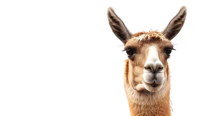 Tuinposter Llama isolated on a white or white background as PNG © Ziyan Yang