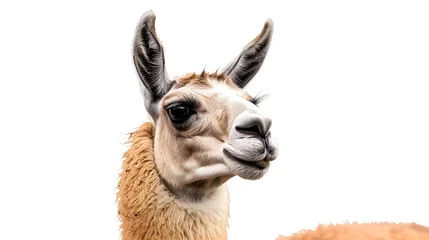 Foto op Canvas Llama isolated on a white or white background as PNG © Ziyan Yang