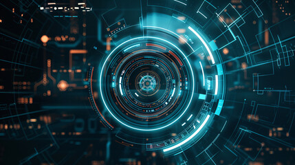 Digital business technology background, dark blue technology background, future digital technology concept