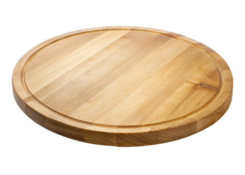 Empty Round Chopping Board. Isolated On Transparent Background.