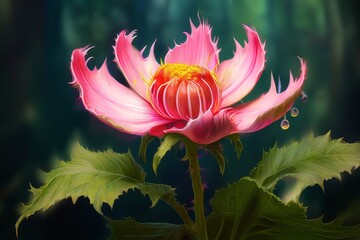 flower is seen in bloom. Isolated on a background.