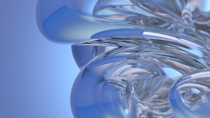 Elegant and Modern 3D Rendering Abstract Background with Crystal Ice Crystal Glass Like Fresh and Clear