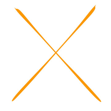 cross orange doodle