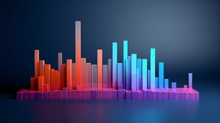 Obraz premium Fintech curve chart background, business data graph concept illustration