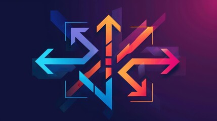 Multidirectional Arrow Decision-Making Process Abstract Illustration