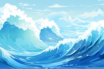 Wave illustration, summer summer travel wave element concept background