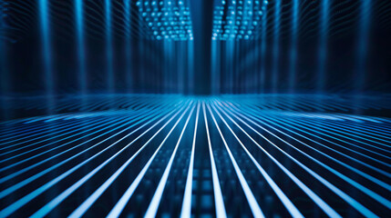 Obraz premium Lines form the background of the showroom scene with a sense of technological space