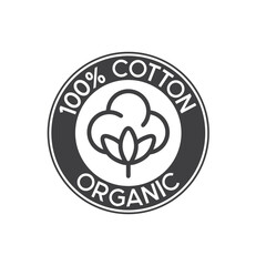 symbol of cotton, cotton label, vector art.