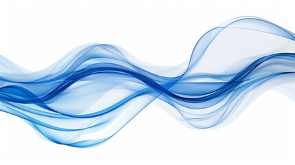 Abstract color wave design element. Blue wave.