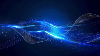 Abstract high technology lines connect of future on dark blue background