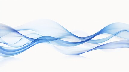 Wave with shadow.Abstract blue lines on a white background. Line art. Colorful shiny wave with lines created using blend tool. Curved wavy line,smooth stripe.Design element
