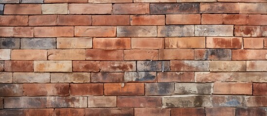 Fototapeta premium A closeup of a brick wall showcasing various shades and patterns of bricks, highlighting the beauty of brickwork as a versatile building material in architecture and interior design