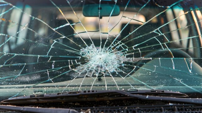 cracked glass window of car background 