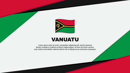 Vanuatu Flag Abstract Background Design Template. Vanuatu Independence Day Banner Cartoon Vector Illustration. Vanuatu