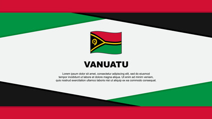 Vanuatu Flag Abstract Background Design Template. Vanuatu Independence Day Banner Cartoon Vector Illustration. Vanuatu Vector