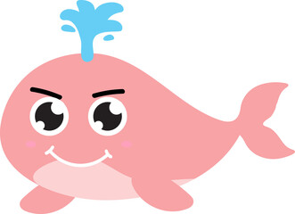 cute whale cartoon, sea animal