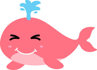 cute whale cartoon, sea animal