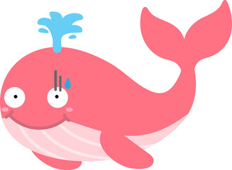 cute whale cartoon, sea animal
