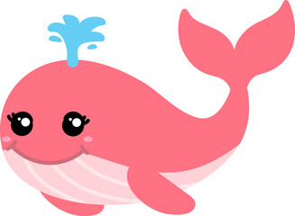 cute whale cartoon, sea animal
