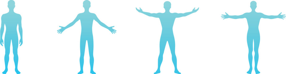 青い人のシルエットセット