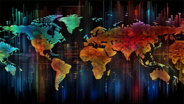 A digital mosaic of global market indices, live updates in a tapestry of economic activity and growth
