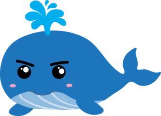 Deurstickers cute whale cartoon, sea animal © titima157