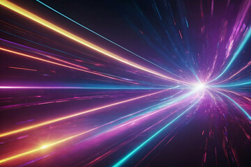 Fototapeta na wymiar Magic moving fast lines Shine dynamic scene Neon flare Colorful ray