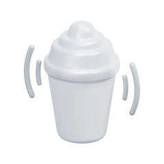 3d cocktail shaker icon vector. Isolated on white background. 3d party, birthday and celebration concept. Cartoon minimal style. 3d alcohol icon vector render illustration.