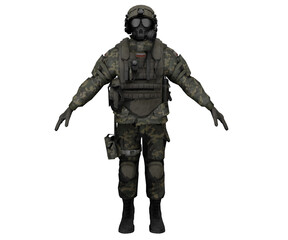 3d rendering polish military soldier