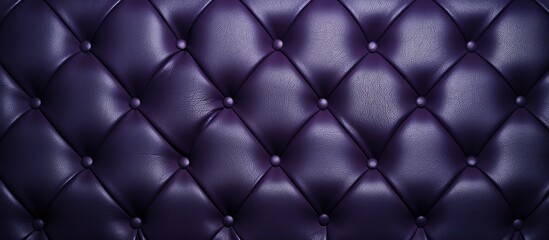 A closeup of a violet leather couch with button detailing, resembling a mesh pattern. The symmetry of the buttons creates an interesting visual effect